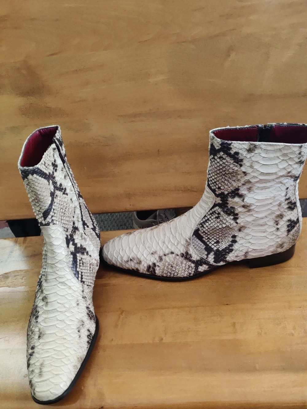 Jean Michael Cazabat Snake Embossed Boots(Sneak) Size 41.5
